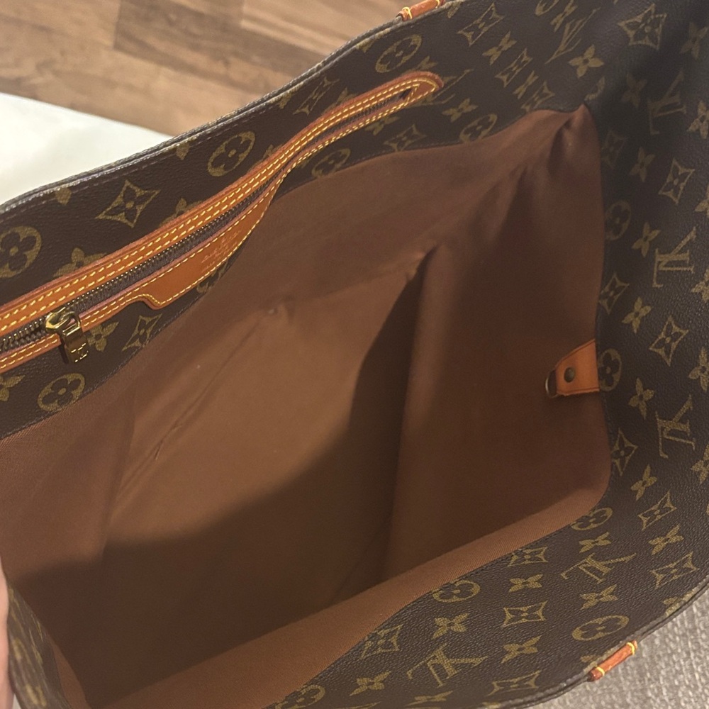 Louis Vuitton Brown Monogram Canvas Tote with Tan Leather Trim - Picture 5 of 10